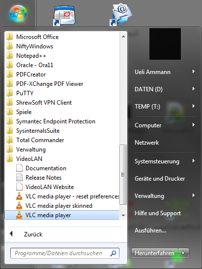 VLC starten
