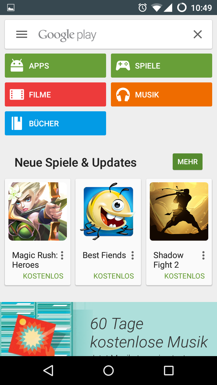 APPS anwählen