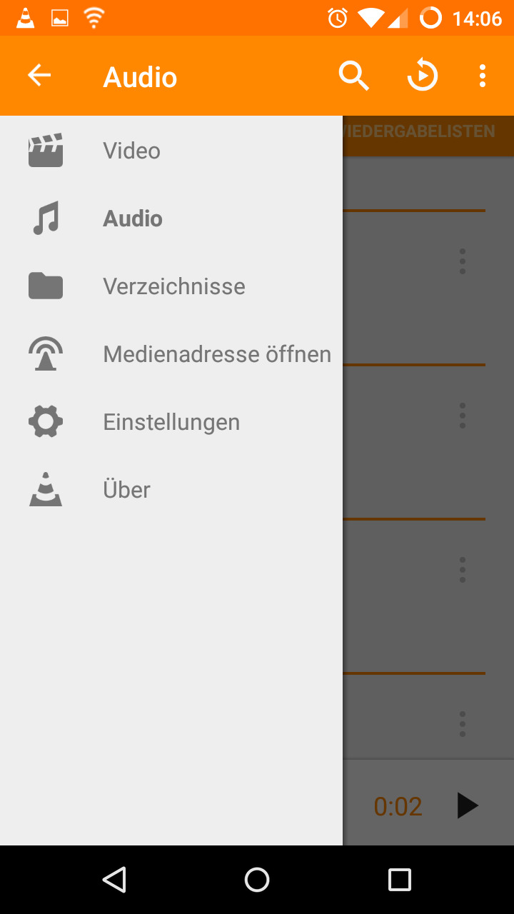 Audio anwählen